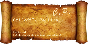 Czifrák Paulina névjegykártya
